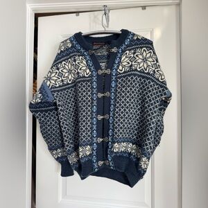 VINTAGE NORWOOL NORWAY WOOLEN SWEATER BLUE/WHITE